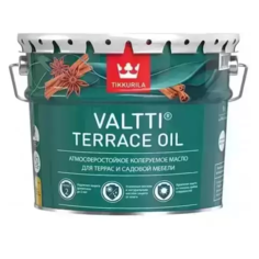 Масло Tikkurila Valtti Terrace Oil для террас и садовой мебели с воском, 9 л