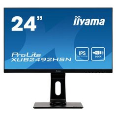 Монитор жидкокристаллический Iiyama Монитор LCD 23.8 169 1920х1080FHD IPS, nonGLARE, 250cdm2, H178V178, 80M1, 16.7M, 4ms, VGA, HDMI, DP, USB-Hub, Height adj, Pivot, Tilt, Swivel, Speakers, 3Y, Black