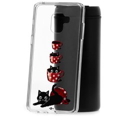 Чехол на Samsung Galaxy A8+ 2018 (A730) Kruche Print Котенок в чашке КruЧЕ
