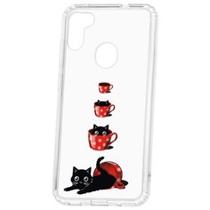 Чехол-накладка Samsung Galaxy A11/M11 Kruche Print Котенок в чашке КruЧЕ