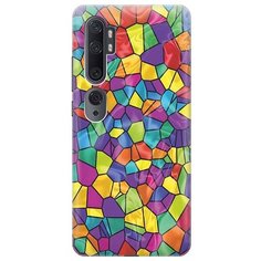 Ультратонкий силиконовый чехол-накладка для Xiaomi Mi Note 10 / 10 Pro с принтом "Яркая мозаика" Gosso