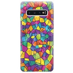 Ультратонкий силиконовый чехол-накладка для Samsung Galaxy S10 с принтом "Яркая мозаика" Gosso