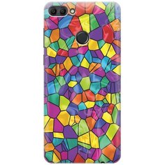 GOSSO Ультратонкий силиконовый чехол-накладка для Huawei Y9 (2018) с принтом "Яркая мозаика"