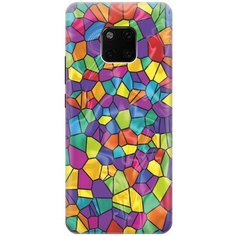 GOSSO Ультратонкий силиконовый чехол-накладка для Huawei Mate 20 Pro с принтом "Яркая мозаика"