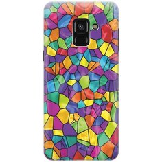 GOSSO Ультратонкий силиконовый чехол-накладка для Samsung Galaxy A8+ (2018) с принтом "Яркая мозаика"