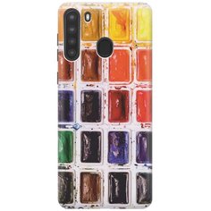 GOSSO Ультратонкий силиконовый чехол-накладка для Samsung Galaxy A21 с принтом "Палитра красок"
