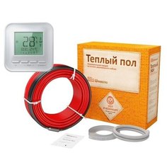 Комплект . Теплый пол. Кабель нагревательный Warmstad WSS 15,5 м/220 Вт с терморегулятором 520 (электронный белый) Теплолюкс