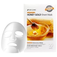 3W Clinic Essential Up Honey Gold Увлажняющая тканевая маска с экстрактом меда, 25 мл, 10 шт.