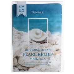 Deoproce Тканевая маска на основе экстракта жемчуга Blooming Ocean Pearl Relief Mask, 25 г, 5 шт.