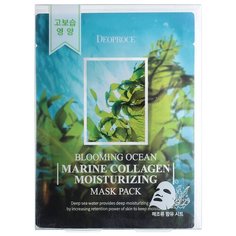 Deoproce Тканевая маска с морским коллагеном Blooming Marine Collagen Moisturizing Mask, 25 г, 5 шт.