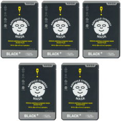 MEDIUS Ampoule Synergy Mask Black Plus тканевая маска Очищающая, 25 мл, 5 шт.