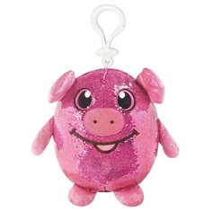 Мягкая игрушка Beverly Hills Teddy Bear Шиммиз Свинка в пайетках с карабином 9 см