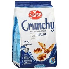 Готовый завтрак Sante Хлопья овсяные цельнозерновые Crunchy, пакет, 350 г