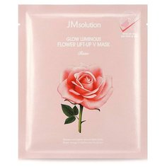 JM Solution лифтинг-маска для зоны подбородка с экстрактом розы Glow Luminous Flower Lift-up V Mask Rose, 25 г