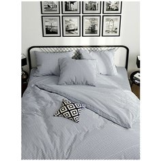 Пододеяльник Сказка Вязание 175 x 215 см синий/молочный