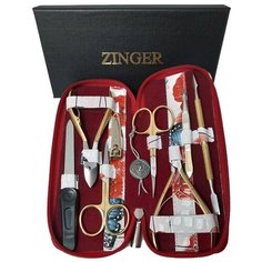 Маникюрный набор, ZINGER, MS-7106, 8 предметов, чехол краски (инструмент золото/серебро)