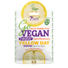 7DAYS Тканевая маска для лица косметическая GO VEGAN Tuesday Увлажнение, Миндальное масло и Груша, 25 г