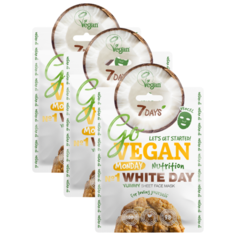 7Days Тканевая маска для лица косметическая GO VEGAN Monday Питание,Гиалуроновая кислота и масла, 3 шт