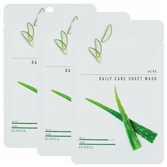 НАБОР:Тканевая маска для лица с экстрактом алое, 22г, 3 шт, EUNYUL