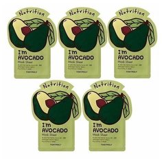TONYMOLY Питательная тканевая маска для лица с экстрактом авокадо Im AVOCADO Mask Sheet Nutrition 5 шт.