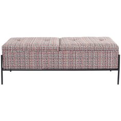 KARE Design Скамья Knobs, коллекция "Кнопки" 120*43*40, Полиэстер, Лен, Полиуретан, Сталь, Мультиколор