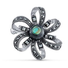 Silver WINGS Брошь из серебра перламутр, марказит 080012-318e-39