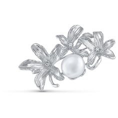 Silver WINGS Брошь из серебра жемчуг, куб.цирконий 08bh128a-204