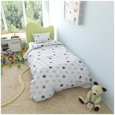 Пододеяльник Amarobaby хлопок 145 х 210 см звезды пэчворк