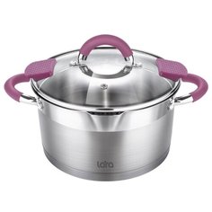 Кастрюля LARA (нерж) VIVA 18x10,5см 2.2л, носик, индукционное дно, крышка с бортом LR02-311