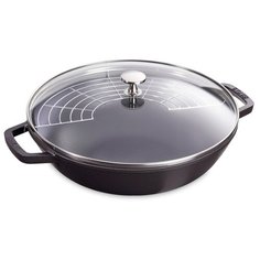 Вок со стеклянной крышкой, 37 см, 5,7 л, черный Staub