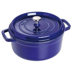Кокотница круглая с крышкой 26 см, 5,2 л, темно-синяя, Staub