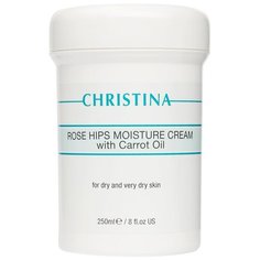 Christina Rose Hips Moisture Cream With Carrot Oil For Dry And Very Dry Skin Увлажняющий крем с маслом моркови для сухой и очень сухой кожи Шиповник для лица, 250 мл