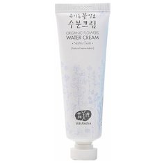 Whamisa Organic Flowers Water Cream Natto Gum Крем увлажняющий для лица на основе экстракта алоэ с пептидами и цветочными ферментами, 50 мл