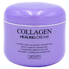 Jigott Collagen Healing Cream Ночной омолаживающий лечебный крем для лица с коллагеном, 100 г