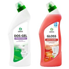 Grass набор дезинфицирующий чистящий гель Dos Gel + чистящий гель для ванны и туалета Gloss coral