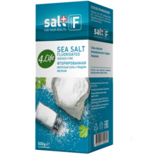 4Life Соль морская фторированная белая йодированная мелкий помол, 500 г