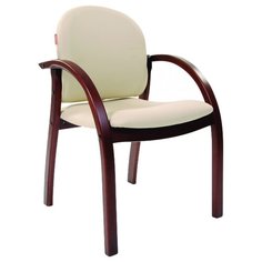 Стул Chairman 659, дерево/искусственная кожа, цвет: терра 101 беж матовый/темный орех