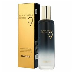 Омолаживающая эмульсия с муцином черной улитки и пептидами FARMSTAY Black Snail & Peptide 9 Perfect Emulsion