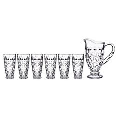 Подарочный набор Lefard Muza 195-151, кувшин + стаканы 7 предметов прозрачный