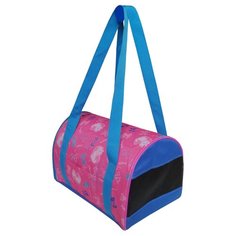 Сумка-переноска для животных малая 33*22,5*20 Теремок, СП-1_бантики, цвет "светло-розовый, голубой".