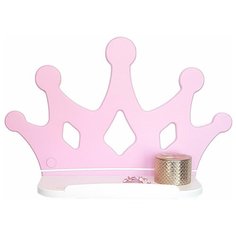 Полка настенная детская POLKI-DECOR "Корона" розовая
