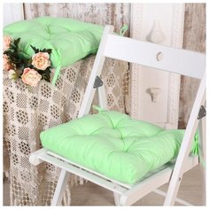 Набор подушек для стула Адель 35*35 см, 2 шт, цвет салатовый, бязь, холлофайбер