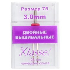 Иглы для бытовых швейных машин для вышивания двойные №75/11- 3 мм HEMLINE 1 шт, (цена за упаковку 1 шт) ( A6158/3.0 )