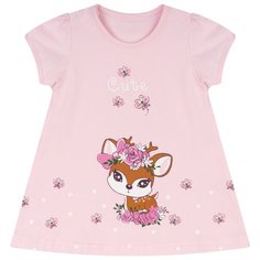 Платье для девочки ПЛ-729, Утенок, размер 48(74) розовый, принт олень