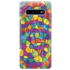 Ультратонкий силиконовый чехол-накладка для Samsung Galaxy S10+ с принтом "Яркая мозаика" Gosso