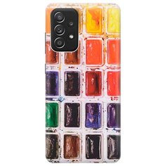 Ультратонкий силиконовый чехол-накладка для Samsung Galaxy A52 с принтом "Палитра красок" Gosso