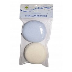 7035-2153 Губка для купания серии "Наша мама" 2шт белый/голубой