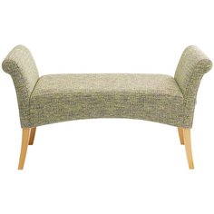 KARE Design Скамья Motley, коллекция "Мотли" 107*62*38, Вискоза, Полиакрил, Лен, Полиуретан, Бук, Зеленый