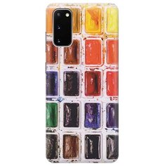 Ультратонкий силиконовый чехол-накладка для Samsung Galaxy S20 с принтом "Палитра красок" Gosso