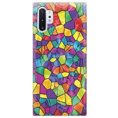Ультратонкий силиконовый чехол-накладка для Samsung Galaxy Note 10+ с принтом "Яркая мозаика" Gosso